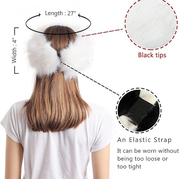 Faux Fur White Headband
